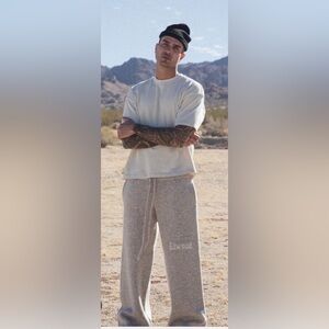 Elwood men's black intarsia logo baggy sweatpants sweaterpants size large